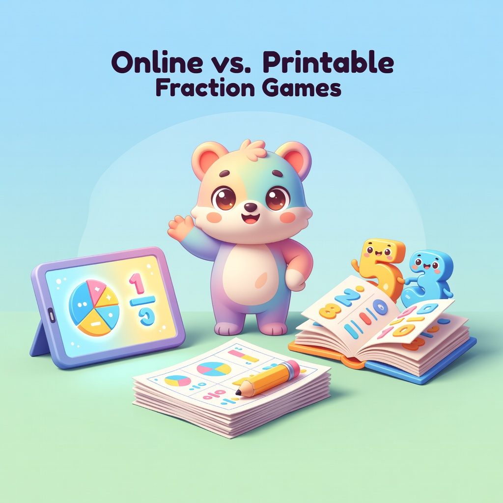 fraction games for 3rd graders online and printable comparison