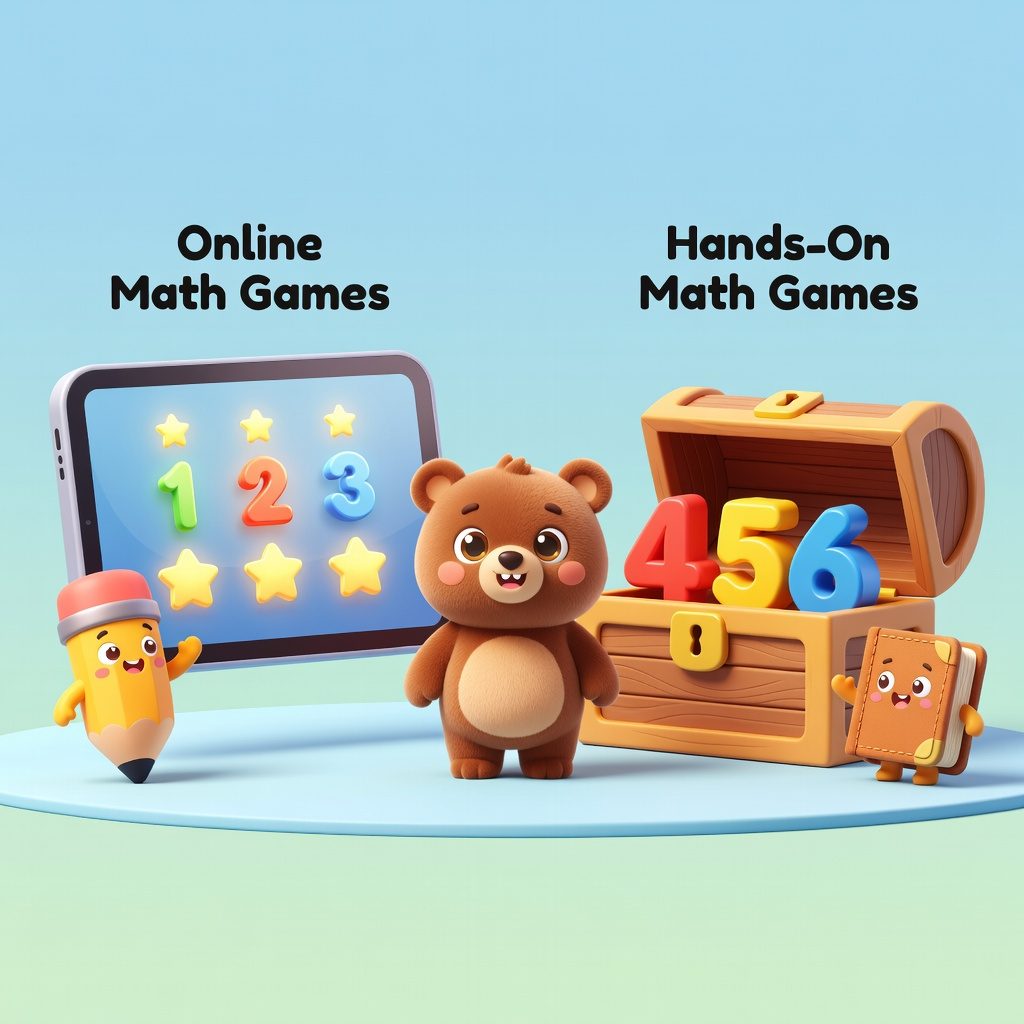 fun math games for 1st graders comparing online and hands-on activities