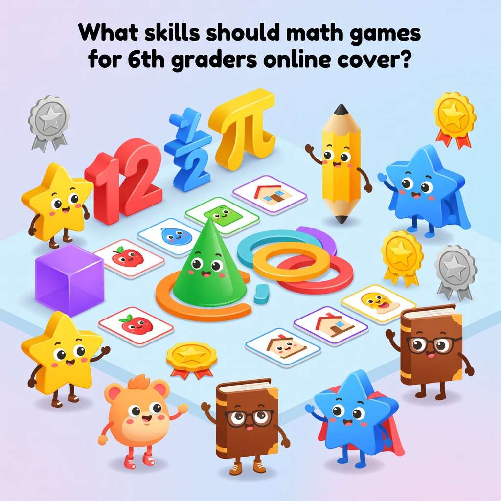 math games for 6th graders online covering fractions ratios integers and geometry