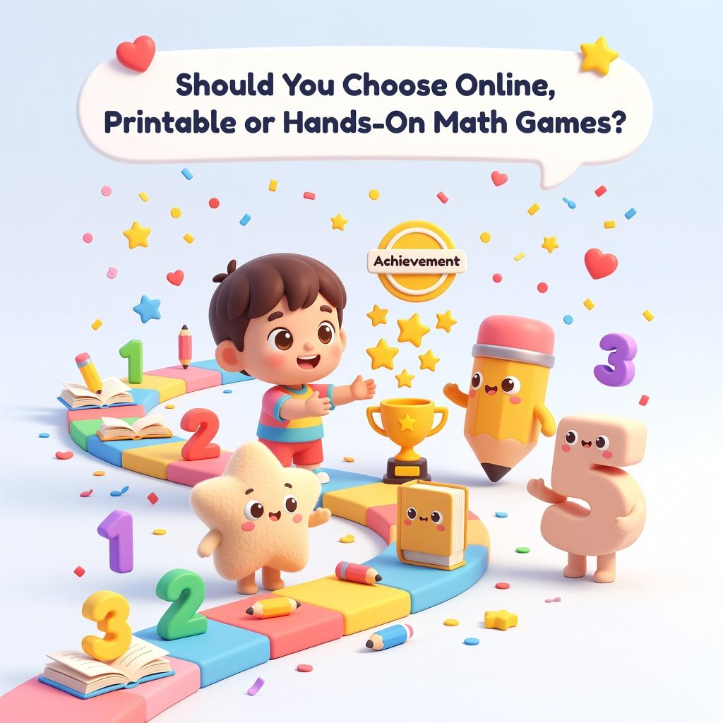 Math Games for 1st Graders online printable and hands-on comparison