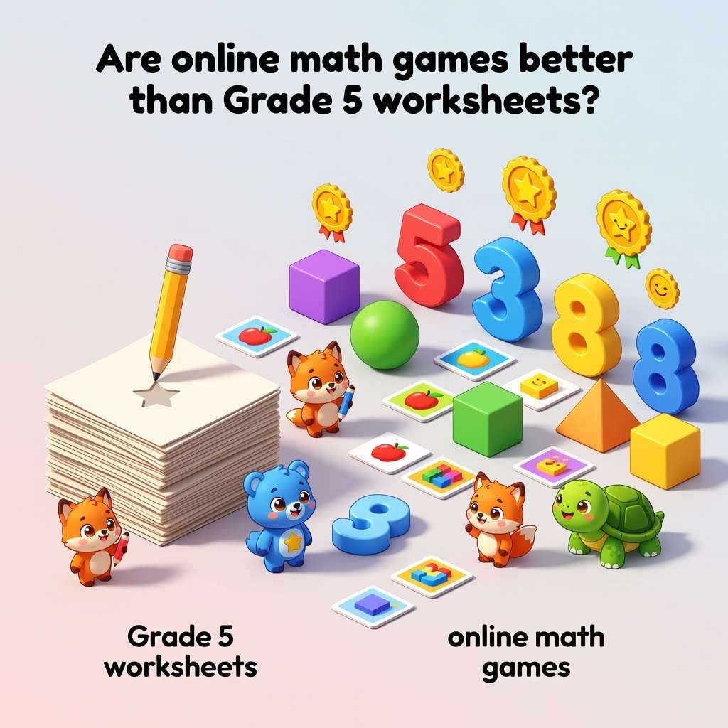 math games for 5th graders online compared with Grade 5 worksheets