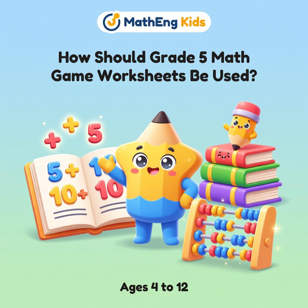 Math Games for 5th Graders worksheet with puzzles logic and written calculations