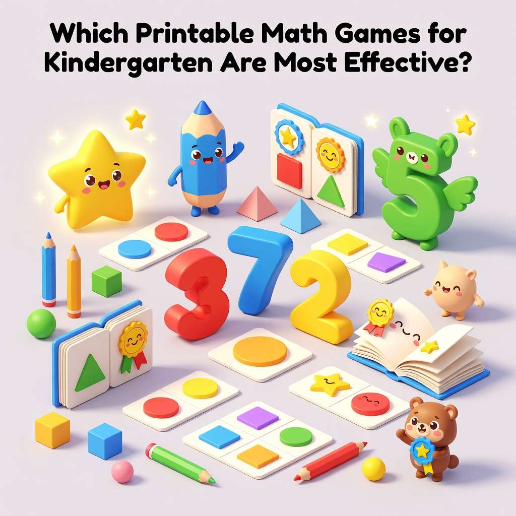 Math Games for Kindergarten printable number and shape game