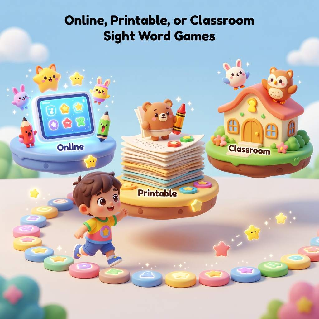 Sight Word Games online printable and classroom comparison