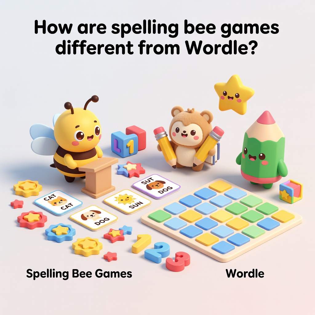 spelling bee games free compared with Wordle puzzles