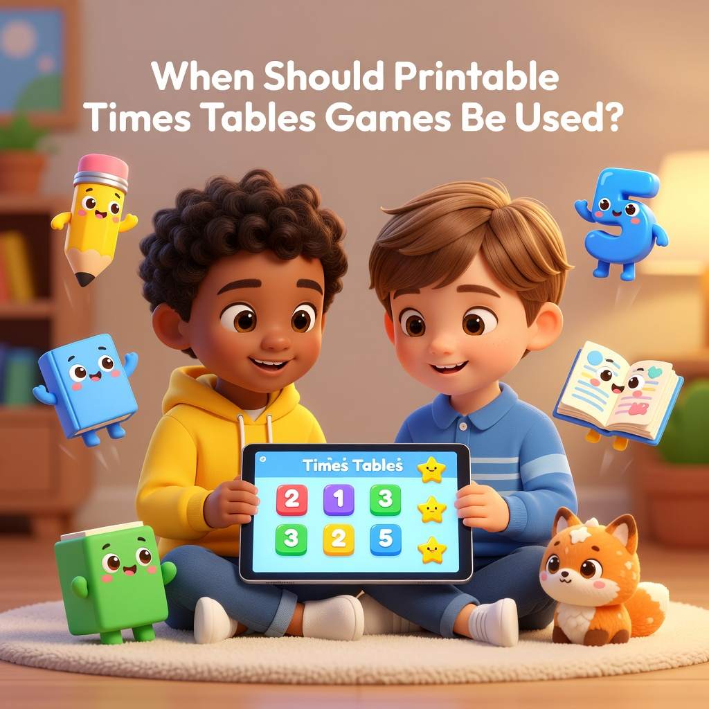 Printable Times Tables Games for screen-free multiplication practice